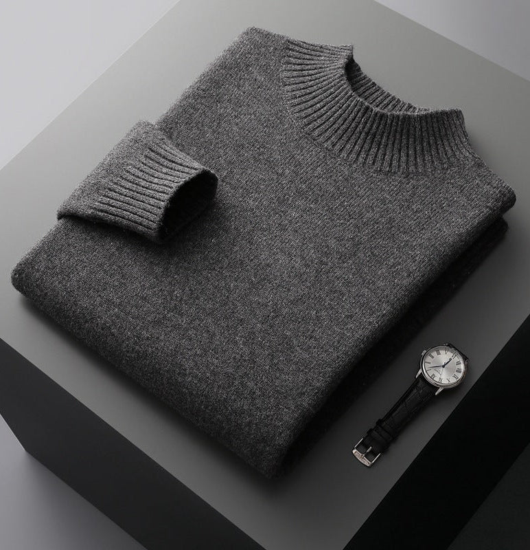 Low-turtleneck knit sweater