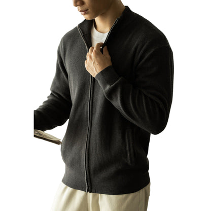Rib Knit Full-zip Cardigan