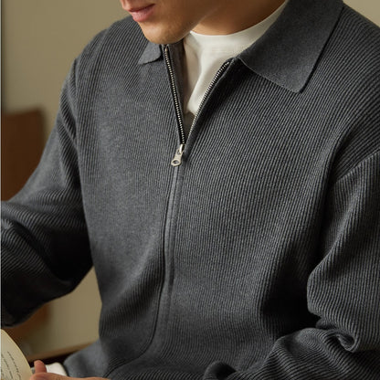 Premium wool-blended zip sweater