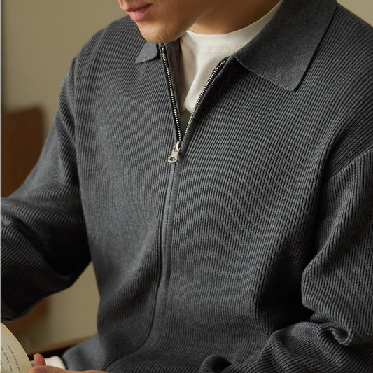 Premium wool-blended zip sweater