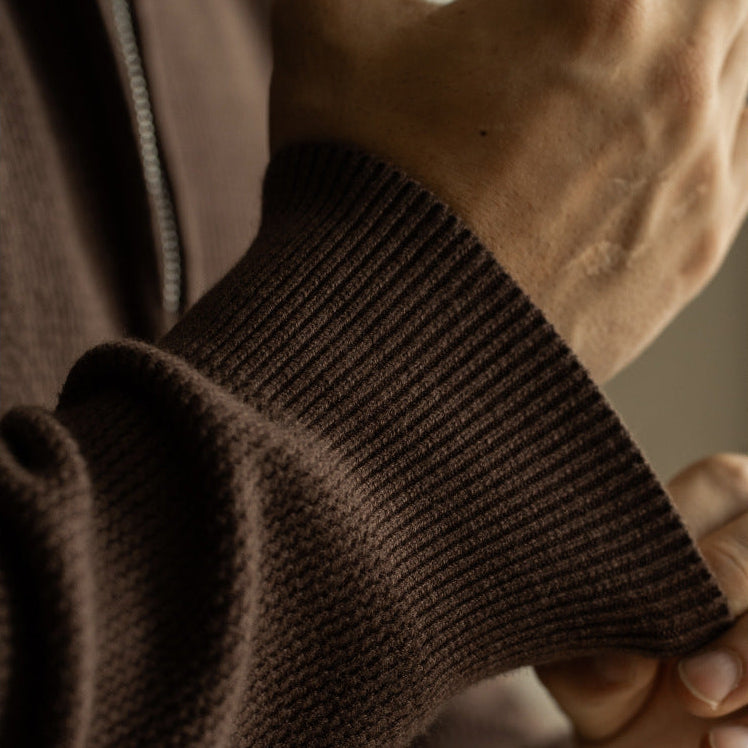 Rib Knit Full-zip Cardigan