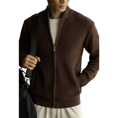 Rib Knit Full-zip Cardigan